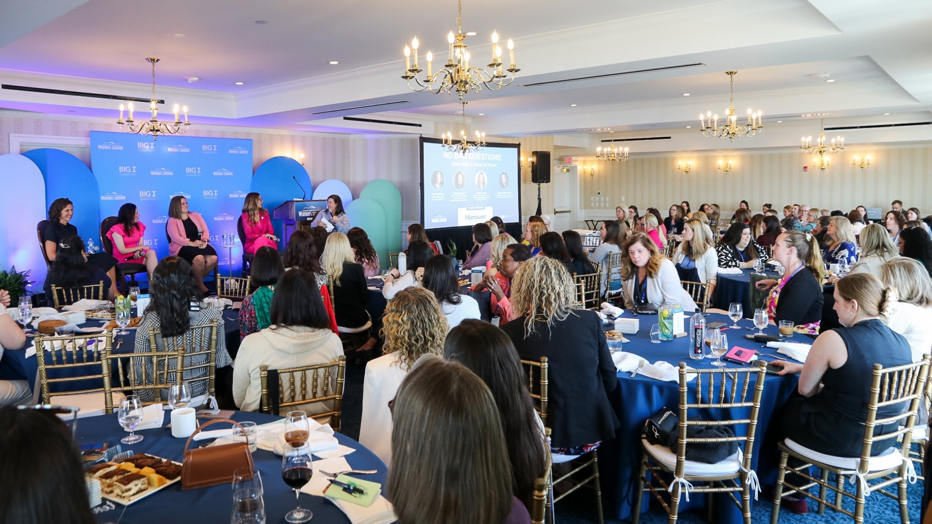 View of the crowd and panel at the Connecticut Insurance Women's Summit 2025.