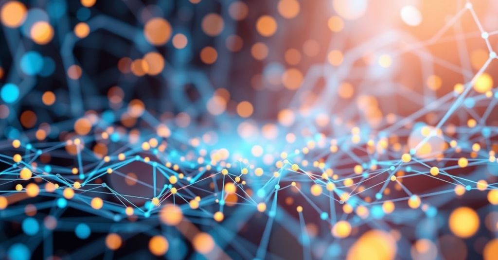 An illustrative design of graph lines and dots.