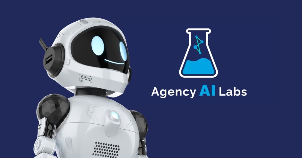A robot graphic with the Agency AI Labs logo.
