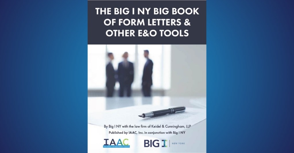 Big I NY Big Book of Form Letters & Other E&O Tools.