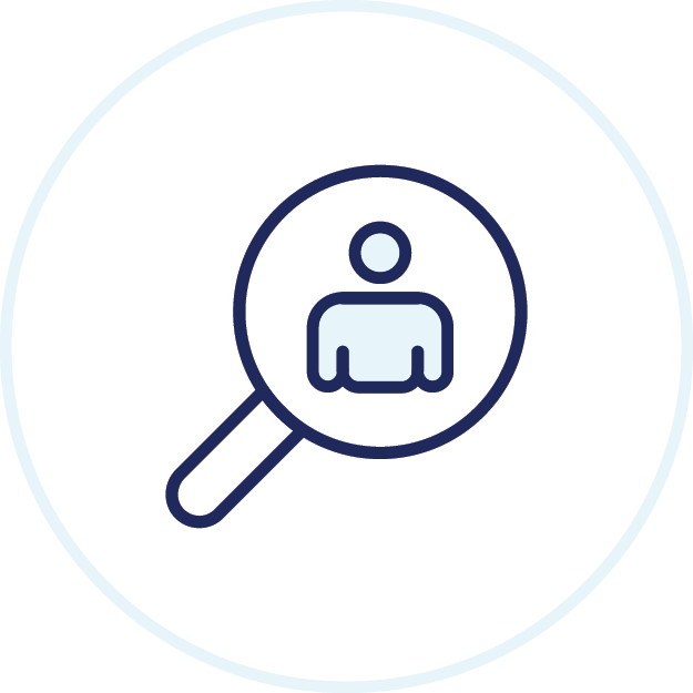 Searching for a person icon.