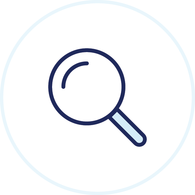 Magnifying glass icon.