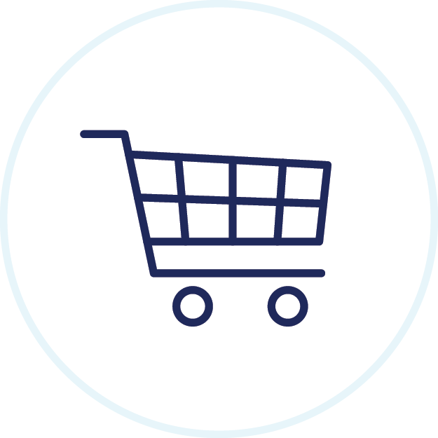 Shopping cart icon.
